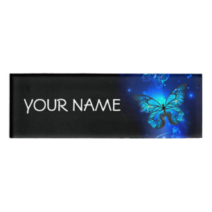 Morpho Butterfly in the Dark Background Namenschild