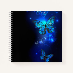 Morpho Butterfly in the Dark Background Notizbuch