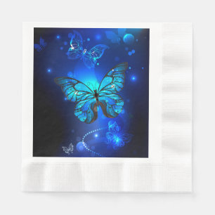 Morpho Butterfly in the Dark Background Serviette