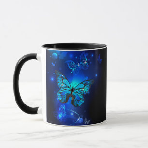 Morpho Butterfly in the Dark Background Tasse