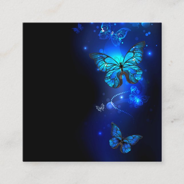 Morpho Butterfly in the Dark Background Telefonnummerkarte (Vorderseite)