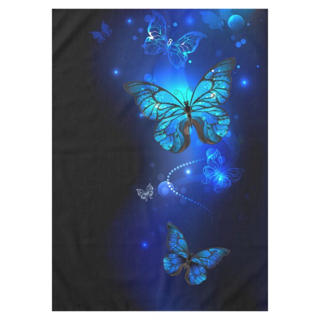 Morpho Butterfly in the Dark Background Tischdecke (Vorderseite)