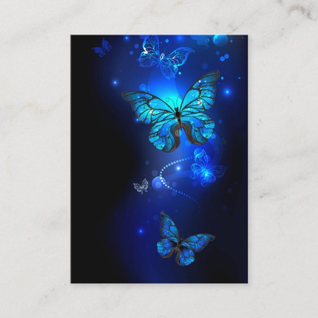 Morpho Butterfly in the Dark Background Treuekarte (Vorderseite)