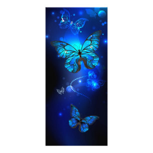 Morpho Butterfly in the Dark Background Werbekarte