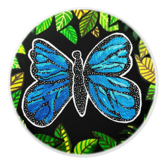 Morpho Butterfly Keramik Knob Keramikknauf