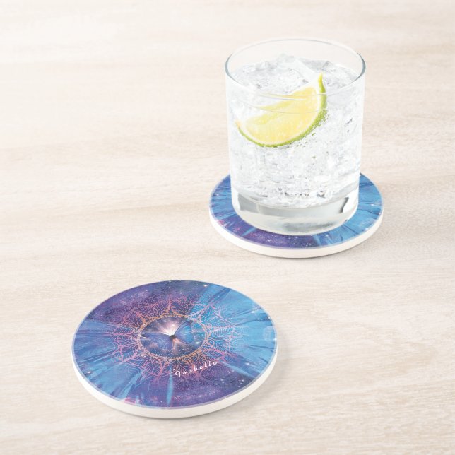 Morpho-Schmetterling / Galaxy Mandala Getränkeuntersetzer (Seite)