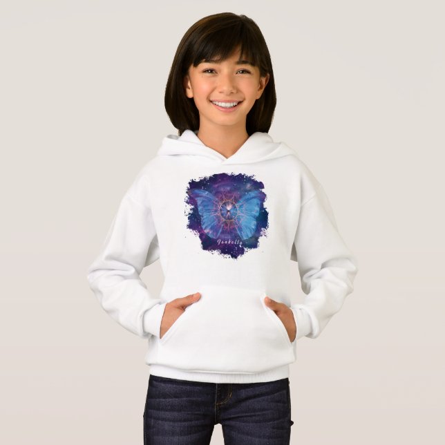 Morpho-Schmetterling / Galaxy Mandala Hoodie (Vorne ganz)
