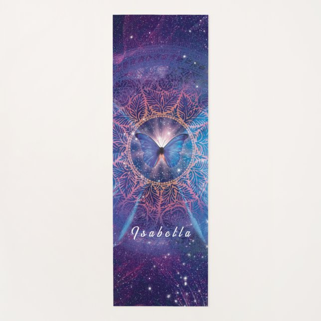 Morpho-Schmetterling / Galaxy Mandala Paper Unters Yogamatte (Vorderseite)