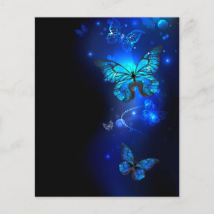 Morpho-Schmetterling im dunklen Hintergrund Flyer
