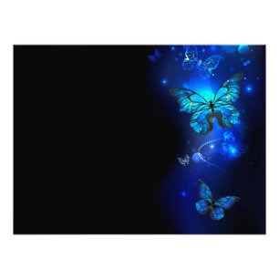 Morpho-Schmetterling im dunklen Hintergrund Fotodruck
