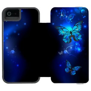 Morpho-Schmetterling im dunklen Hintergrund Incipio Watson™ iPhone 5 Geldbörsen Hülle