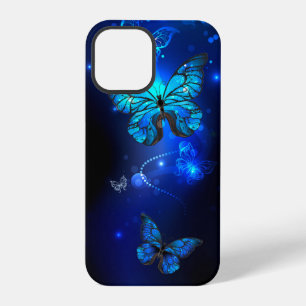Morpho-Schmetterling im dunklen Hintergrund iPhone 12 Pro Hülle