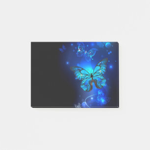 Morpho-Schmetterling im dunklen Hintergrund Post-it Klebezettel