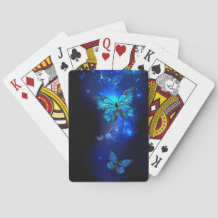 Morpho-Schmetterling im dunklen Hintergrund Spielkarten
