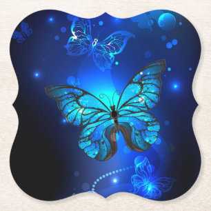 Morpho-Schmetterling im dunklen Hintergrund Untersetzer