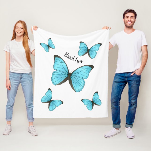 Morpho-Schmetterlinge Cartoon-Abbildung Fleecedecke (Beispiel)