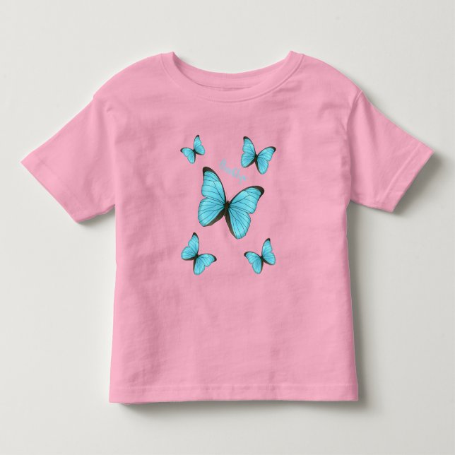 Morpho-Schmetterlinge Cartoon-Abbildung Kleinkind T-shirt (Vorderseite)