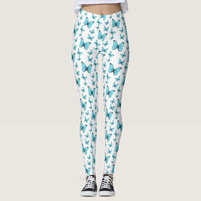 Morpho-Schmetterlinge Cartoon-Abbildung Leggings (Vorderseite)