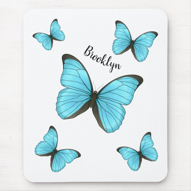 Morpho-Schmetterlinge Cartoon-Abbildung Mousepad (Vorne)
