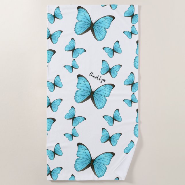 Morpho-Schmetterlinge Cartoon-Abbildung Strandtuch (Vorderseite)
