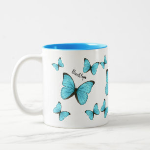 Morpho-Schmetterlinge Cartoon-Abbildung Zweifarbige Tasse