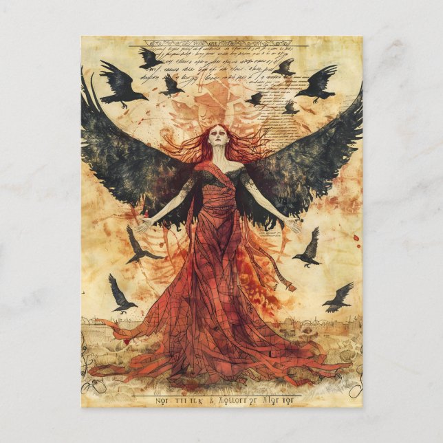 Morrigan Celtic Goddess of Battle Fate Postkarte (Vorderseite)