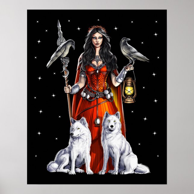 Morrigan Celtic Goddess Poster (Vorne)