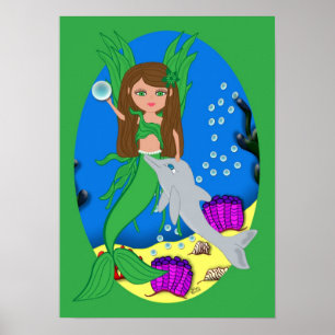 Morrigan, die Grüne Merfaery und das Dolphin Poste Poster
