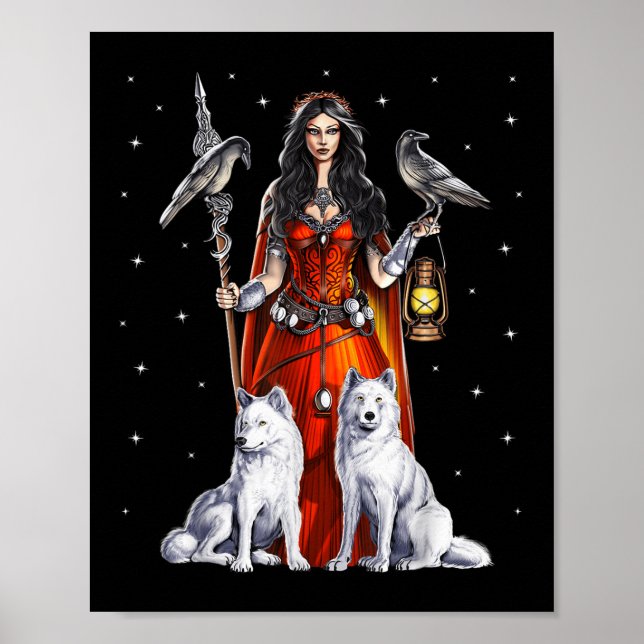 Morrigan Goddess Celtic Mythology Pagan Deity of W Poster (Vorne)