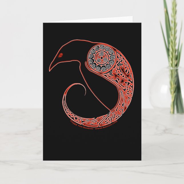 Morrigan keltische Raben-Karte Karte (Vorderseite)