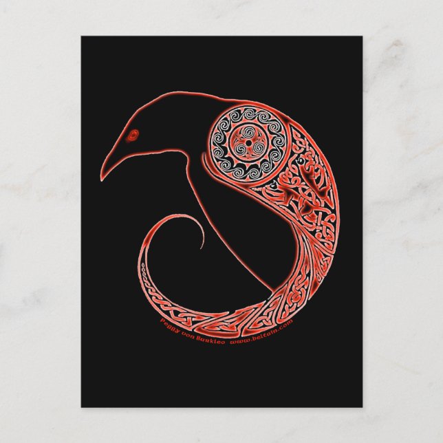 Morrigan Raven keltische Postkarten (Vorderseite)
