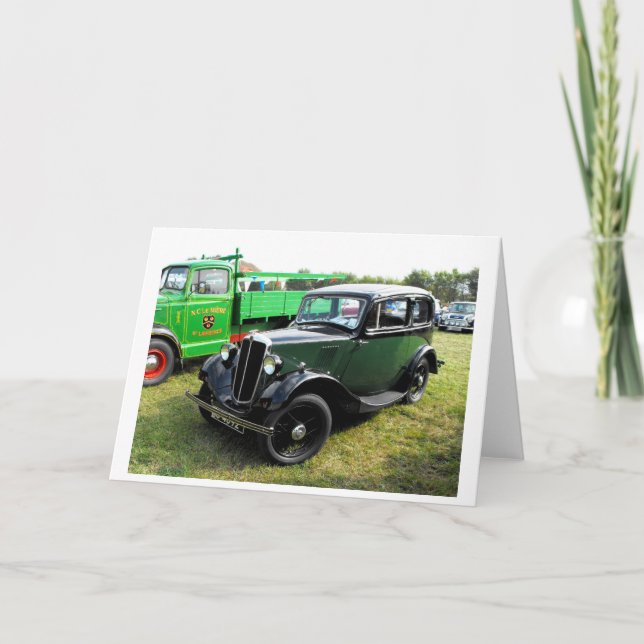 Morris 8 Oldtimer Feiertagskarte (Vorderseite)