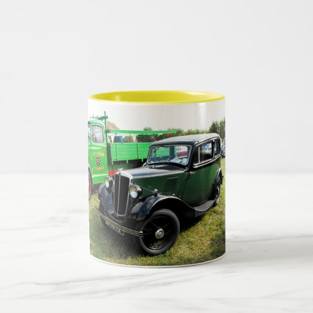 Morris 8 Vintages Auto Zweifarbige Tasse (Mittel)