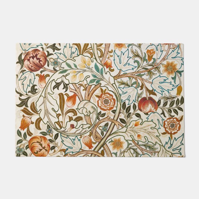 Morris Acanthus Floral Crewel Stickerei Muster Fußmatte (Vorderseite)