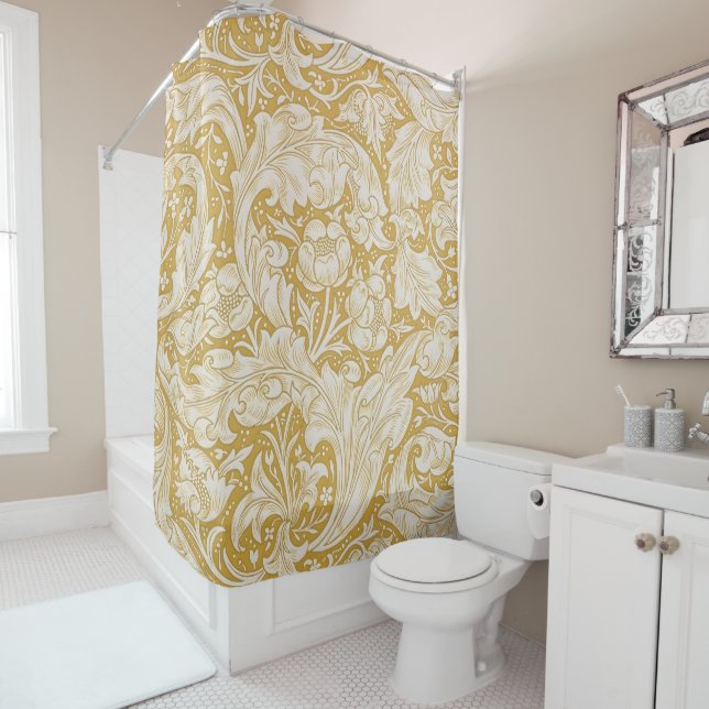 Morris Bachelor's Button Blume & Golden Stems Duschvorhang (Beispiel)
