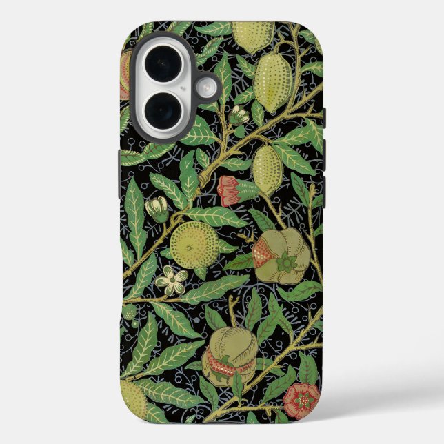Morris Black Background Antique Pomegrana Muster Case-Mate iPhone Hülle (Rückseite)