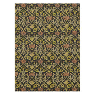 Morris Black Background Rose & Lily Blume Pattern Tischdecke