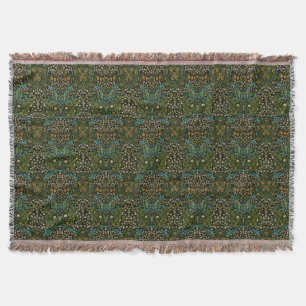 Morris Black Background Vintag Blackthorn Muster Decke