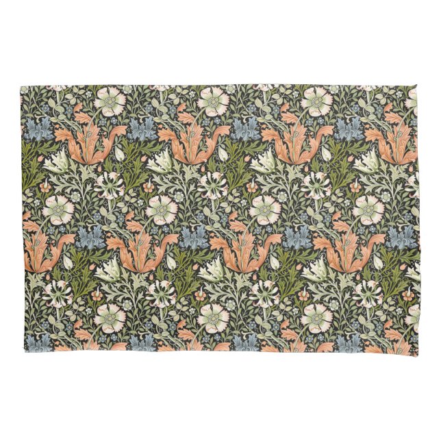 Morris BlackBackground 1896 Compton Floral Pattern Kissenbezug (Vorderseite)
