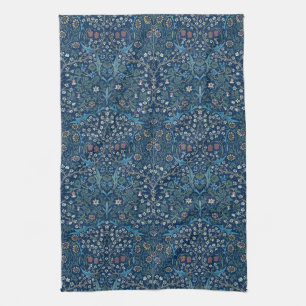 Morris Blau Hintergrund Vintage Blackthorn Muster Geschirrtuch