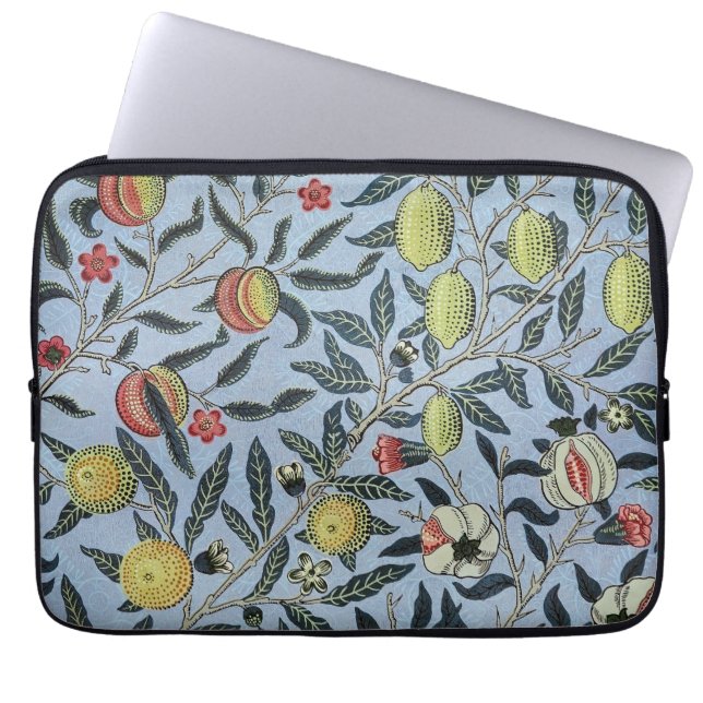 Morris Blue Background Antique Pomegrana Muster Laptopschutzhülle (Vorderseite)