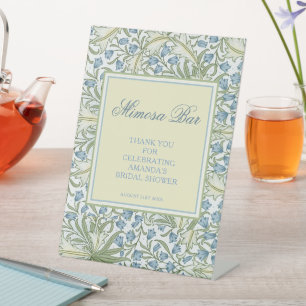Morris, Blue Bellblumen Bridal Brunch Mimosa Bar Sockelschild