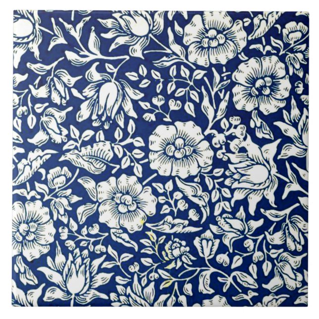 Morris - Blue Mallow Keramik Tile Fliese (Vorderseite)