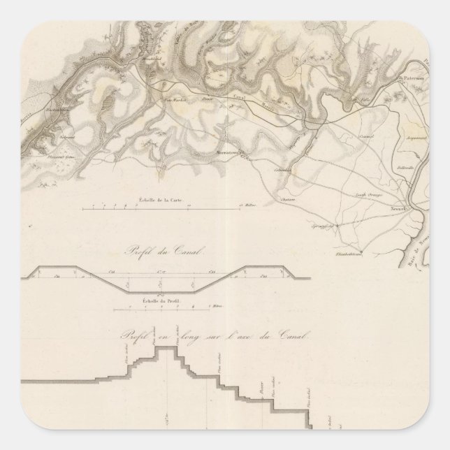 Morris Canal Quadratischer Aufkleber (Vorderseite)