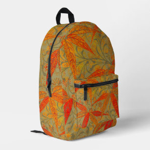 Morris & Co. Bambus-Muster Godwin Orange und Salbe Bedruckter Rucksack