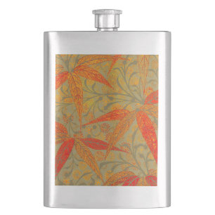 Morris & Co. Bambus-Muster Godwin Orange und Salbe Flachmann