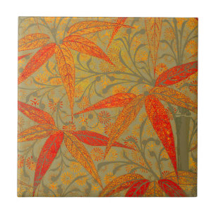 Morris & Co. Bambus-Muster Godwin Orange und Salbe Fliese
