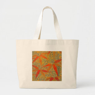 Morris & Co. Bambus-Muster Godwin Orange und Salbe Jumbo Stoffbeutel