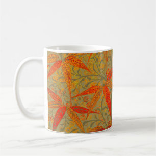 Morris & Co. Bambus-Muster Godwin Orange und Salbe Kaffeetasse