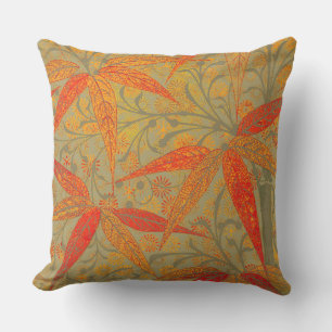 Morris & Co. Bambus-Muster Godwin Orange und Salbe Kissen